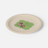 ヴィンテージ感謝祭，トルコ，ピルグリムガール ペーパープレート (アングル)