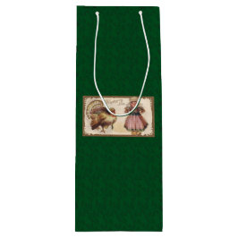 ヴィンテージ感謝祭，トルコ，ピルグリムガール ワインギフトバッグ