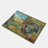 ヴィンテージ感謝祭、トルコon the Farm ドアマット (アングル)