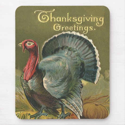 ヴィンテージ感謝祭、トルコon the Farm マウスパッド (正面)