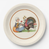 ヴィンテージ感謝祭 ペーパープレート (正面)