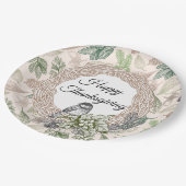 ヴィンテージ感謝祭 ペーパープレート (アングル)