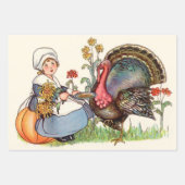 ヴィンテージ感謝祭 ラッピングペーパーシート (正面3)