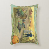 ヴィンテージ感謝祭(七面鳥と巡礼者) アクセントクッション (正面(垂直))