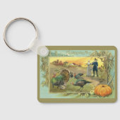 ヴィンテージ感謝祭（七面鳥と巡礼者） キーホルダー (裏面)