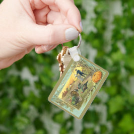 ヴィンテージ感謝祭（七面鳥と巡礼者） キーホルダー