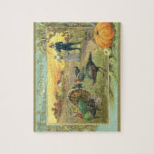 ヴィンテージ感謝祭（七面鳥と巡礼者） ジグソーパズル (縦)