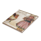 ヴィンテージ感謝祭、巡礼少女とトルコ タイル (側面)