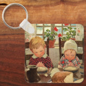 ヴィンテージ感謝祭、感謝の子ども キーホルダー (正面)