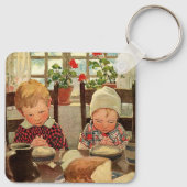 ヴィンテージ感謝祭、感謝の子ども キーホルダー (裏面)