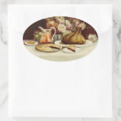 ヴィンテージ感謝祭 楕円形シール (バッグ)