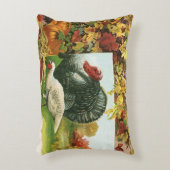 ヴィンテージ感謝祭、野生の七面鳥の秋の色 アクセントクッション (正面(垂直))