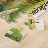 ヴィンテージ感謝祭、野生の七面鳥の秋の色 ジグソーパズル (側面)