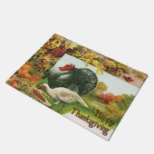 ヴィンテージ感謝祭、野生の七面鳥の秋の色 ドアマット (アングル)