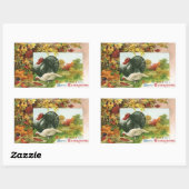 ヴィンテージ感謝祭、野生の七面鳥の秋の色 長方形シール (シート)