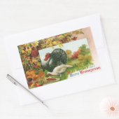 ヴィンテージ感謝祭、野生の七面鳥の秋の色 長方形シール (封筒)