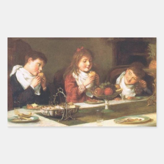 ヴィンテージ感謝祭 長方形シール (正面)