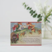 ヴィンテージ感謝祭 – Turkey & Verse シーズンポストカード (スタンド正面)