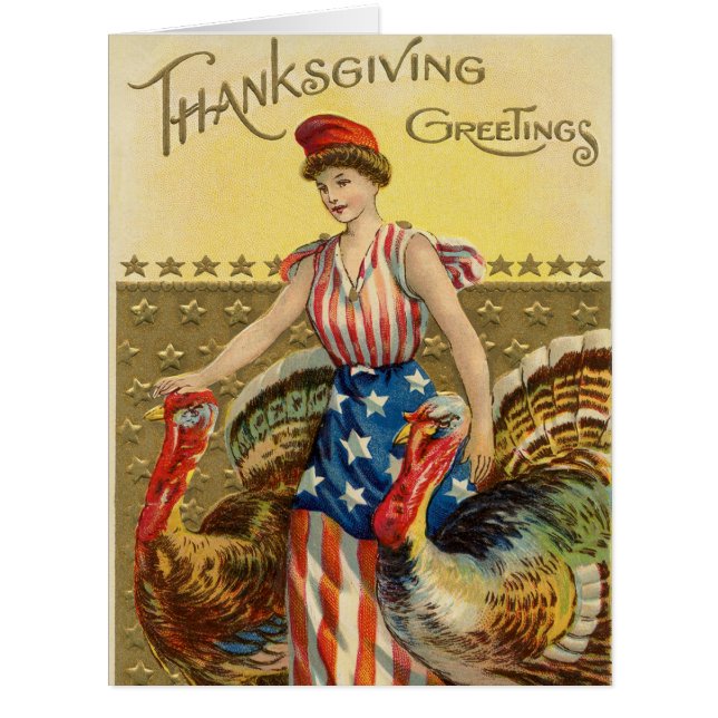 ヴィンテージ感謝米国の挨拶 (正面)