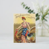 ヴィンテージ感謝米国の挨拶 シーズンポストカード (スタンド正面)