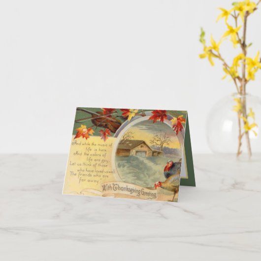 ヴィンテージ感謝詩の追加気持ち カード (黄色い花)