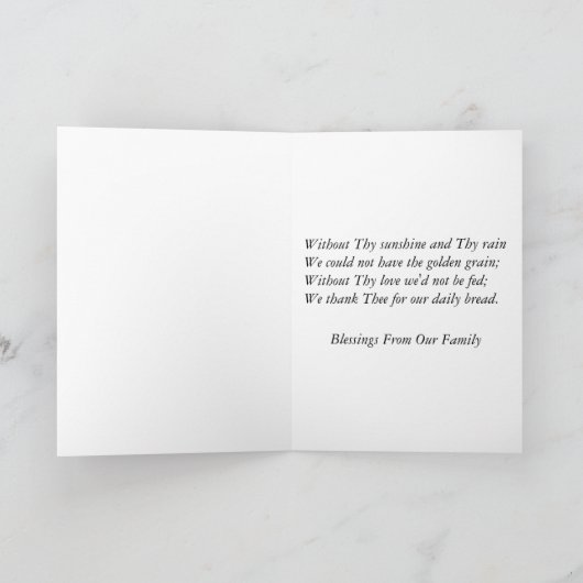 ヴィンテージ感謝賛美の挨拶の家族 シーズンカード (内部)