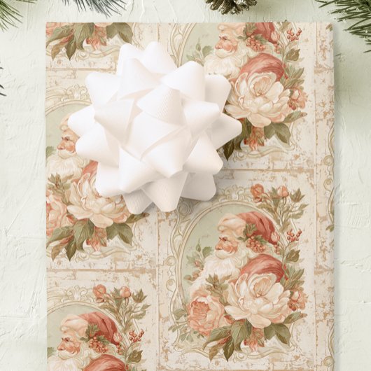 ヴィンテージ懐かしいサンタ・クリスマス ラッピングペーパーシート