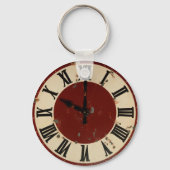 ヴィンテージ懐中時計顔シャビー動揺して キーホルダー (正面)