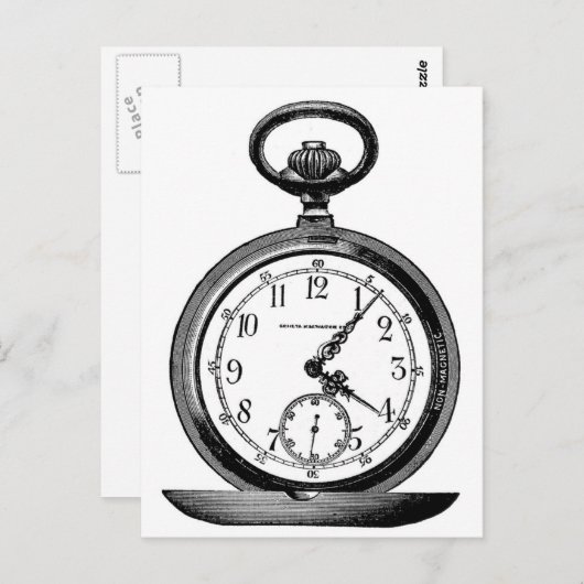 ヴィンテージ懐中時計(19世紀) ポストカード (正面/裏面)