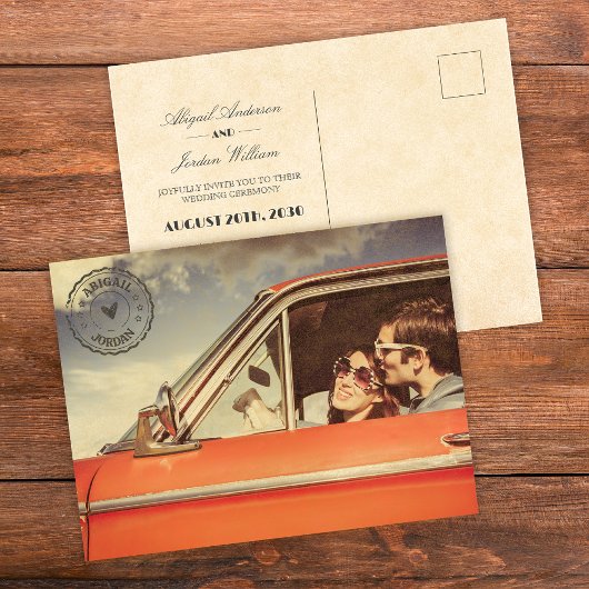 ヴィンテージ懐結婚痛 インビテーションポストカード