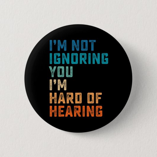 ヴィンテージ懸命ASL手話ろう阿波 缶バッジ (正面)