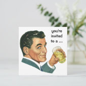 ヴィンテージ成人男子バースデーパーティーへの招待 招待状 (スタンド正面)