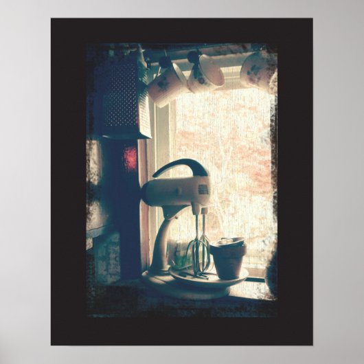 ヴィンテージ成分スタンドミキサーアンティークキッチン ポスター (正面)