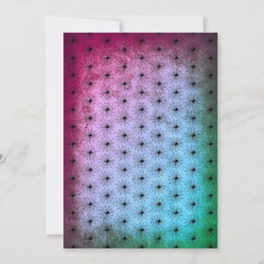 ヴィンテージ成虫ハローウィンパーティ紫ティール（緑がかった色） 招待状 (裏面)