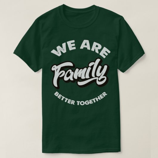 ヴィンテージ我々はファミリーホワイト文字 Tシャツ (デザイン正面)