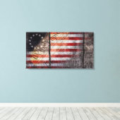 ヴィンテージ我々は人民ベッツィロス国旗 キャンバスプリント (インサイチュ (ウッドフロア))