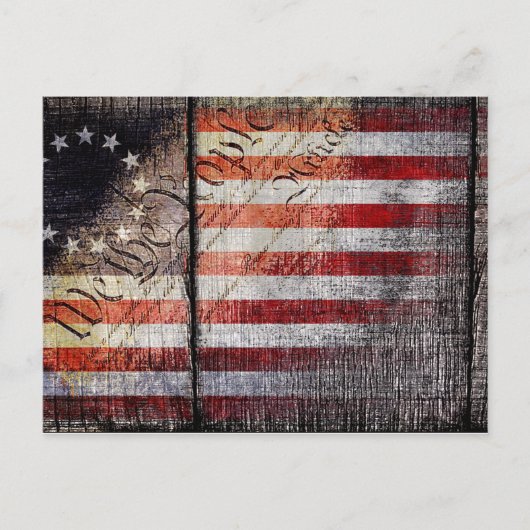 ヴィンテージ我々は人民ベッツィロス国旗 ポストカード (正面)