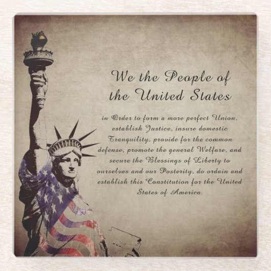 ヴィンテージ我々アメリカの自由の女神 ガラスコースター (正面)