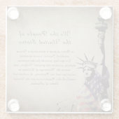 ヴィンテージ我々アメリカの自由の女神 ガラスコースター (裏面)