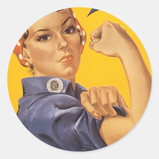 ヴィンテージ戦争のポスター – Rosie the riveter Stickers ラウンドシール (正面)