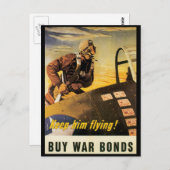 ヴィンテージ戦争の郵便はがきは、彼を飛行保ちます! ポストカード (正面/裏面)