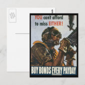 ヴィンテージ戦争はがき、米国債 ポストカード (正面/裏面)