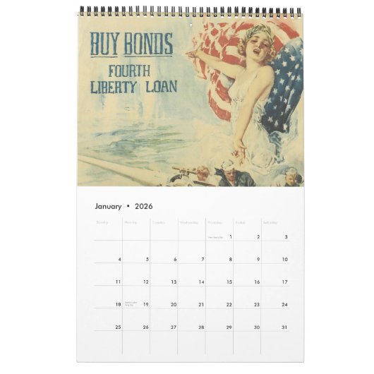 ヴィンテージ戦争ポスターカレンダー2011 カレンダー (1月 2026)