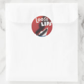 ヴィンテージ戦争ポスター – Loose Lipsスタンプ ラウンドシール (バッグ)