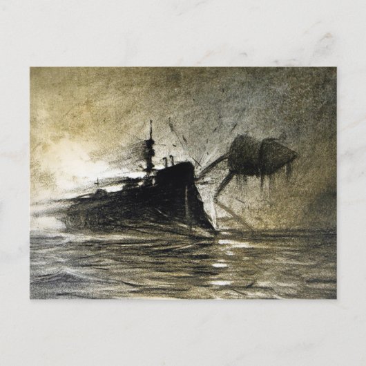 ヴィンテージ戦争世界イラストレーションはがき ポストカード (正面)