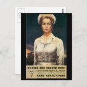 ヴィンテージ戦争郵便はがき、米国ナース隊 ポストカード (正面/裏面)