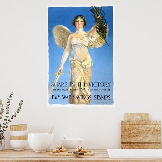 ヴィンテージ戦勝軍貯金切手ポスタープリント ポスター (キッチン)