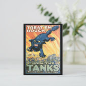 ヴィンテージ戦用はがき、ヴィンテージ戦車ポスター ポストカード (スタンド正面)