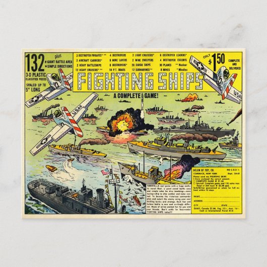 ヴィンテージ戦艦はがき ポストカード (正面)