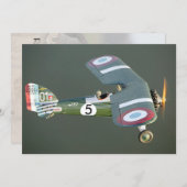 ヴィンテージ戦闘機の誕生日編集番号と写真 招待状 (正面/裏面)